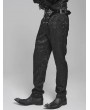 Devil Fashion Black Gothic Victorian Velvet Patch Buckle Pants for Men