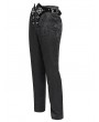 Devil Fashion Black Gothic Victorian Velvet Patch Buckle Pants for Men