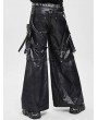 Devil Fashion Black Gothic Punk Cargo Detachable Pocket Pants for Men
