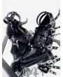Black Gothic Rivet Chain Pointed High Heel Shoes