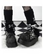 Black Gothic Cross Skull Patch Punk Platform Shoes