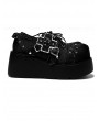 Black Gothic Cross Skull Patch Punk Platform Shoes
