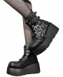 Black Gothic Punk Cross Rivet Platform Ankle Boots