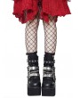 Black Gothic Punk Platform Metal Panel Heeled Boots