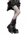Black Punk Gothic Heart Decor Metallic Platform Boots