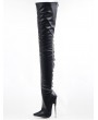 Black Matte Leather Sexy Gothic Over-the-Knee Boots