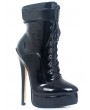 Black Gothic Platform Lace Up Stiletto High Heeled Boots