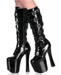 Black Gothic Punk Multi-Buckle Harness Knee High Boots