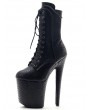 Black Gothic Punk Patterned Leather Closed Toe Stiletto Boots