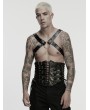 Punk Rave Black Gothic Punk Men's Harness with Detachable Chain