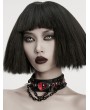 Punk Rave Black Gothic Punk Demon's Eye Spiked Leather Choker