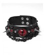 Punk Rave Black Gothic Punk Demon's Eye Spiked Leather Choker