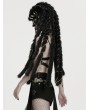 Punk Rave Black Gothic Punk Fox Head Braided Mask Hood