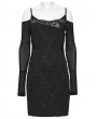 Punk Rave Black Gothic Punk Slim Fit Off-the-Shoulder Bodycon Mini Dress
