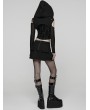 Punk Rave Black Gothic Wasteland Hooded Short Vest for Women