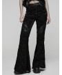 Punk Rave Black Gothic Retro Court Style Flared Pants for Women
