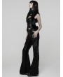 Punk Rave Black Gothic Retro Court Style Flared Pants for Women