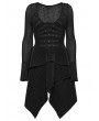 Punk Rave Black Gothic Punk Rivet Mesh Layered Irregular Dress