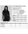 Punk Rave Black Gothic Punk Metal Rivet Underbust Corset Waistband