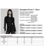 Punk Rave Black Gothic Decadent Punk Long Sleeve Hooded T-Shirt for Women