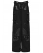 Punk Rave Black Gothic Punk Low-Waist Wide-Leg Pants for Women