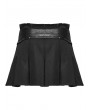 Punk Rave Black Gothic Punk Pleated A-Line Mini Skirt