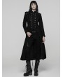 Punk Rave Black Retro Gothic Double-Breasted Woolen Long Coat for Women
