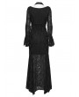 Punk Rave Black Gothic Punk Halterneck Asymmetric Long Dress