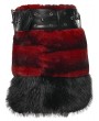 Punk Rave Black and Red Gothic Punk Striped Fluffy Fur Mini Skirt