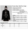 Punk Rave Black Gothic Punk Striped Fluffy Fur Coat for Women