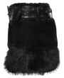 Punk Rave Black Gothic Punk Striped Fluffy Fur Mini Skirt