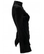 Punk Rave Black Sexy Gothic Hollow Lace Velvet Shirt for Women