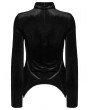 Punk Rave Black Sexy Gothic Hollow Lace Velvet Shirt for Women