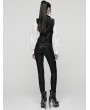 Punk Rave Black Gothic Punk Asymmetric Buckle Vest for Women