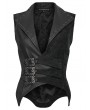 Punk Rave Black Gothic Punk Asymmetric Buckle Vest for Women