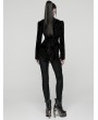 Punk Rave Black Gothic Vintage Print Velvet Coat for Women