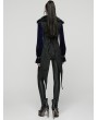 Punk Rave Black Gothic Plush Lapel Swallowtail Vest for Women