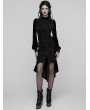 Punk Rave Black Gothic Retro Rose Lace Velvet Fishtail Skirt