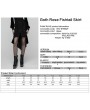 Punk Rave Black Gothic Retro Rose Lace Velvet Fishtail Skirt