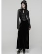 Punk Rave Black Sexy Gothic Vintage Mesh Spliced Velvet Maxi Dress