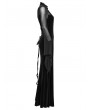 Punk Rave Black Sexy Gothic Vintage Mesh Spliced Velvet Maxi Dress