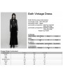 Punk Rave Black Sexy Gothic Vintage Mesh Spliced Velvet Maxi Dress