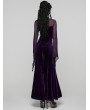 Punk Rave Violet Sexy Gothic Vintage Mesh Spliced Velvet Maxi Dress