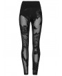 Punk Rave Black Gothic 3D Foral Mesh Lace Leggings for Women