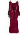 Punk Rave Red Gorgeous Gothic Velvet High Slit Fishtail Dress