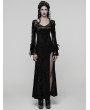 Punk Rave Black Gorgeous Gothic Velvet High Slit Fishtail Dress