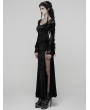 Punk Rave Black Gorgeous Gothic Velvet High Slit Fishtail Dress