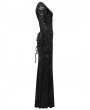 Punk Rave Black Gorgeous Gothic Velvet High Slit Fishtail Dress