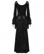 Punk Rave Black Gorgeous Gothic Velvet High Slit Fishtail Dress