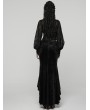 Punk Rave Black Gothic Gorgeous Velvet Beaded Tassel Fishtail Maxi Skirt